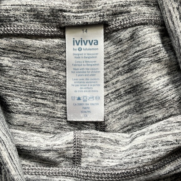 Sz14 Ivivva by Lululemon Grey tech mesh High Rise Leggings EUC - Picture 7 of 9